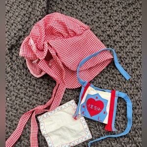 American Girl Pleasant Company Kirsten Bonnet Spoon Pocket (no spoon) and hankie